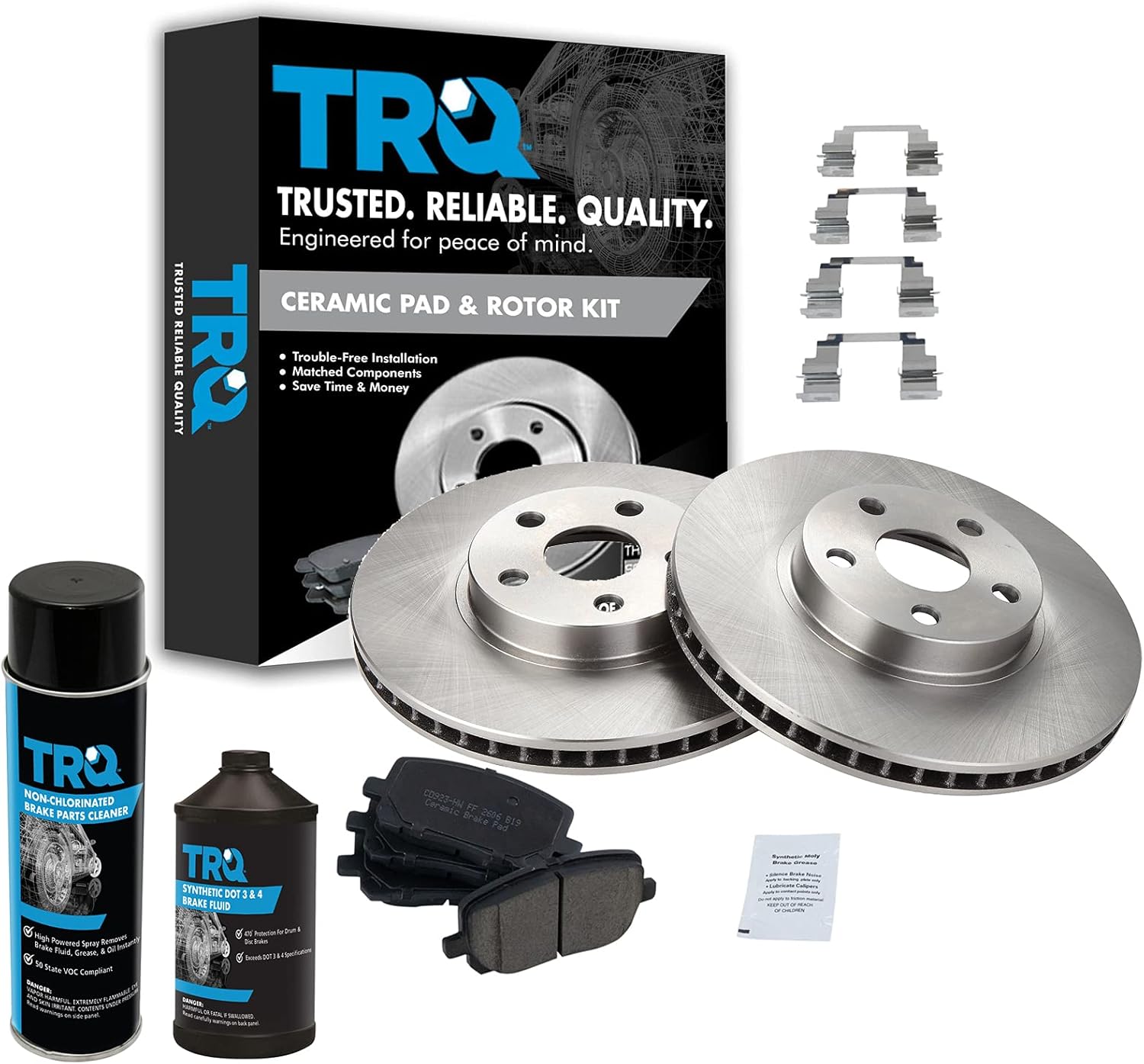 TRQ Front Brake Pad & Rotor Kit for Pontiac Vibe & Toyota Corolla