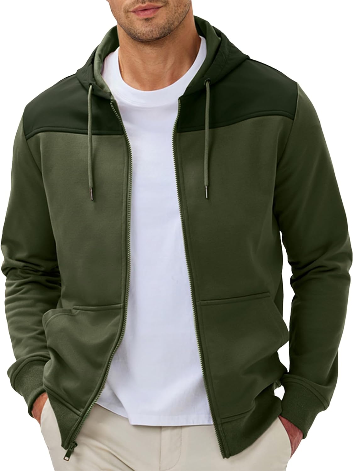 JMIERR Men Hoodie Zip Up Casual Warm Jacket for Fall Activities