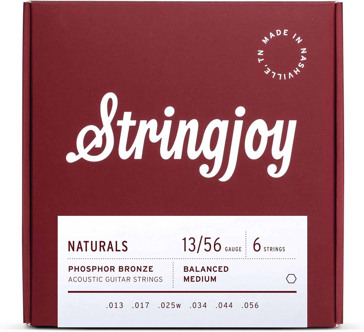 Stringjoy Naturals Acoustic Guitar Strings - Clear, Durable Tones