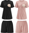 Ekouaer 2 Pack Women's Nursing Pajamas Set - Double Layer Comfort at