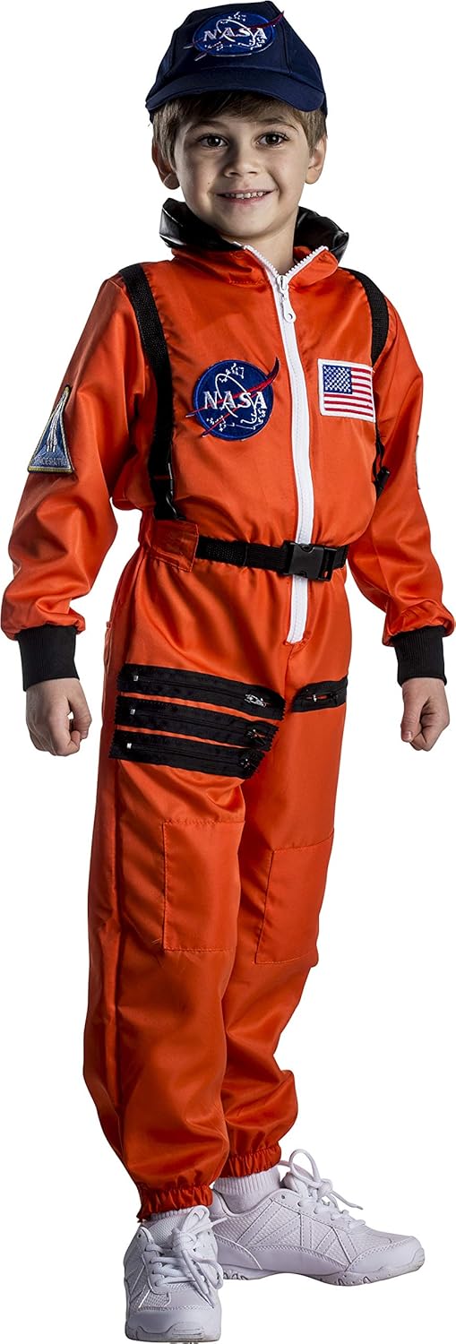 Kids NASA Astronaut Costume - Realistic Orange Space Suit