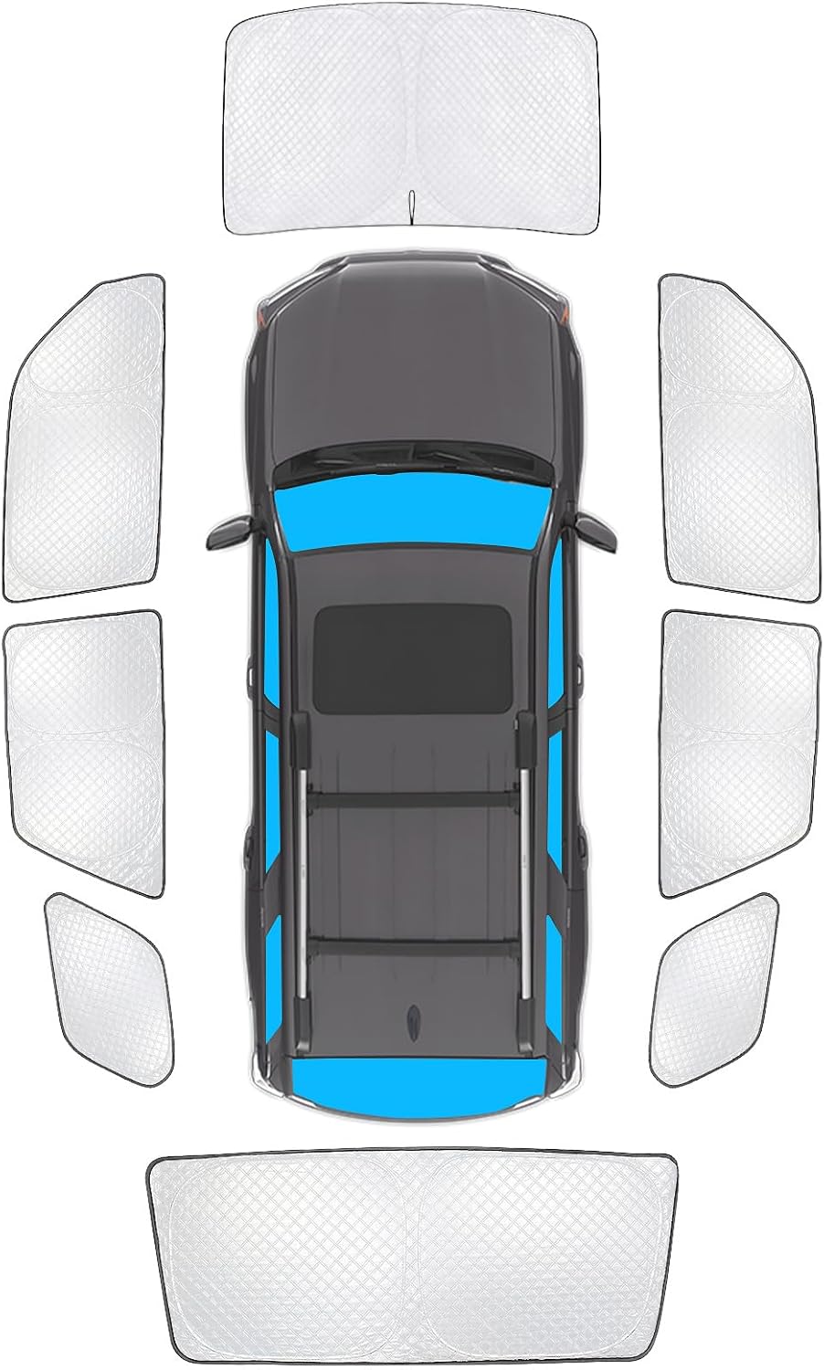 KMF 8pcs Thicken Full Window Sun Shade for Toyota 4Runner