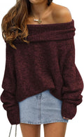 LILLUSORY Womens Off The Shoulder Sweater - Cozy Oversized Pullover is