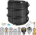 110FT Sewer Jetter Kit for Pressure Washer - 5800 PSI Drain Cleaner