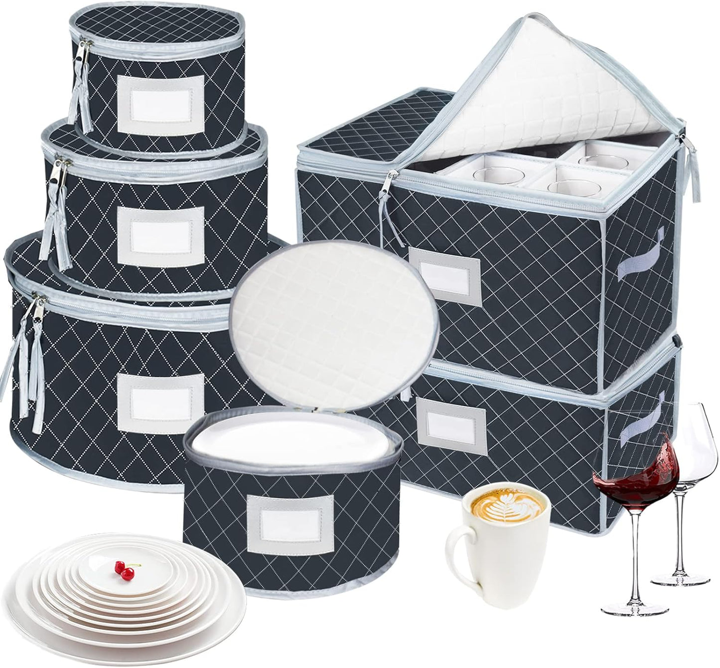VERONLY China Dinnerware Storage Containers Set for Safe Storage