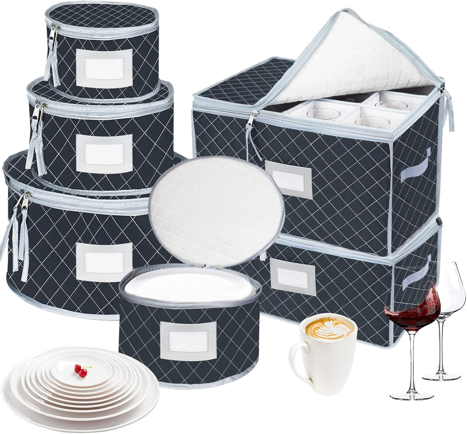 VERONLY China Dinnerware Storage Containers Set for Safe Storage