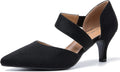 Women's Pointed Toe D'Orsay Kitten Heel Pumps - Dressy Slip On