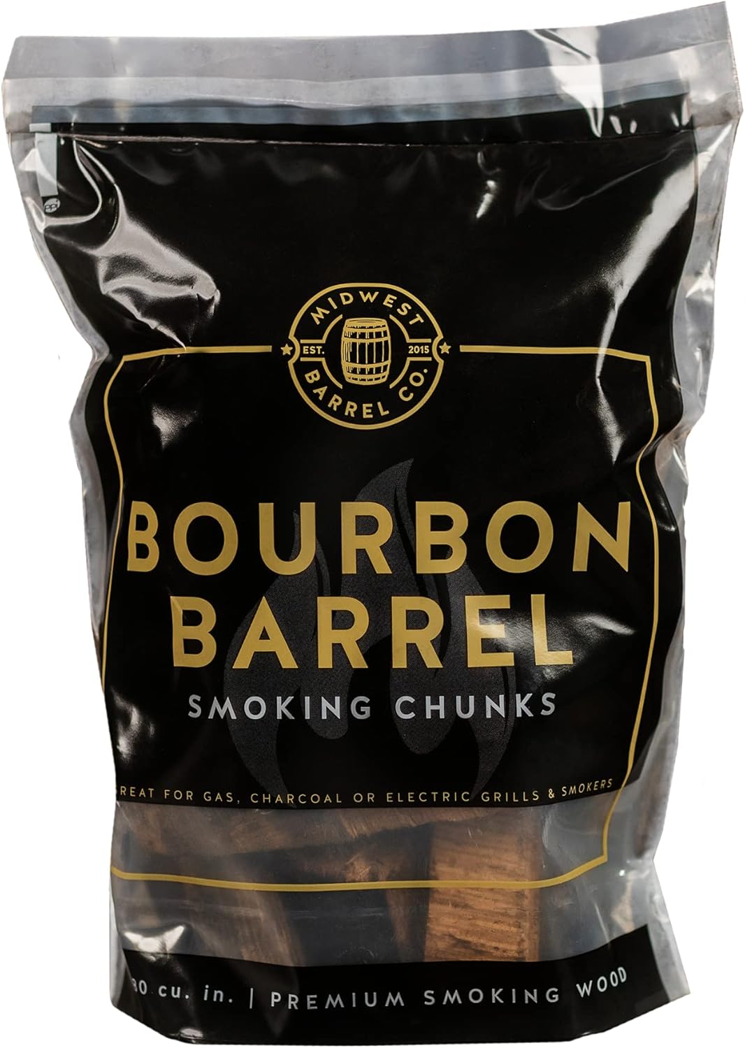 Midwest Barrel Co. Bourbon Wood Chunks: Smoky BBQ Flavor