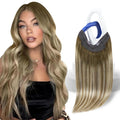 Wire Human Hair Extensions 18 in Brown to Light Brown with Blonde