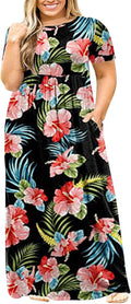 Kancystore Women's Plus Size Maxi Dress with Pockets for Summer