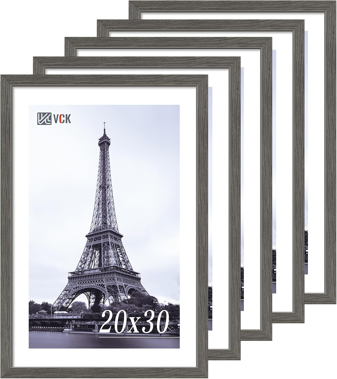 VCK 20x30 Frame 5 Pack - Grey Solid Wood Poster Frame