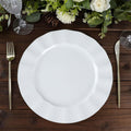 11in Dinner Plates Set of 30 - White Plastic Chargers with Gold