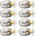 Probrico Brushed Nickel Passage Door Knob 8 Pack - Easy Install
