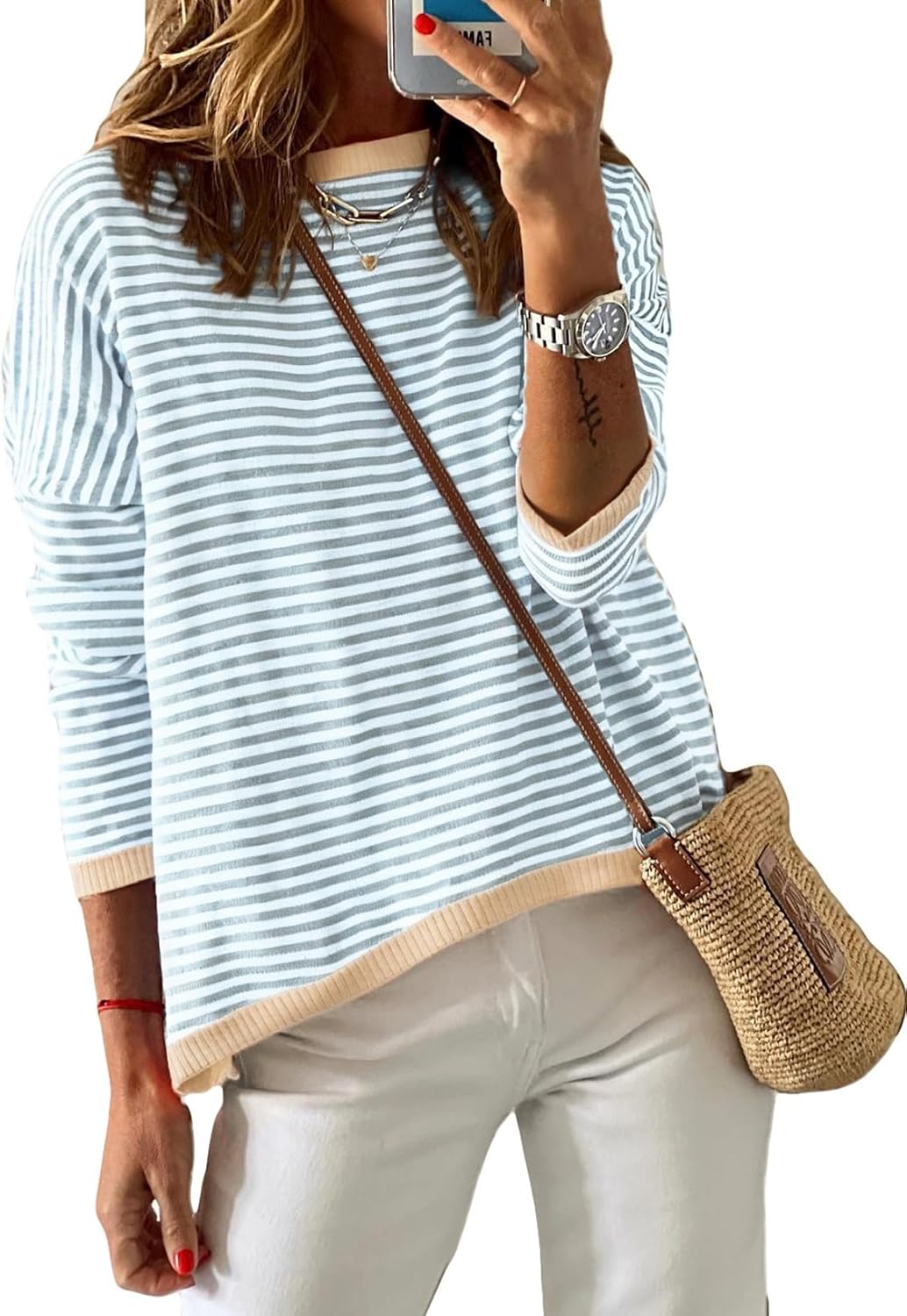 Dokotoo Women's Long Sleeve Sweaters for Casual Fall Fashion
