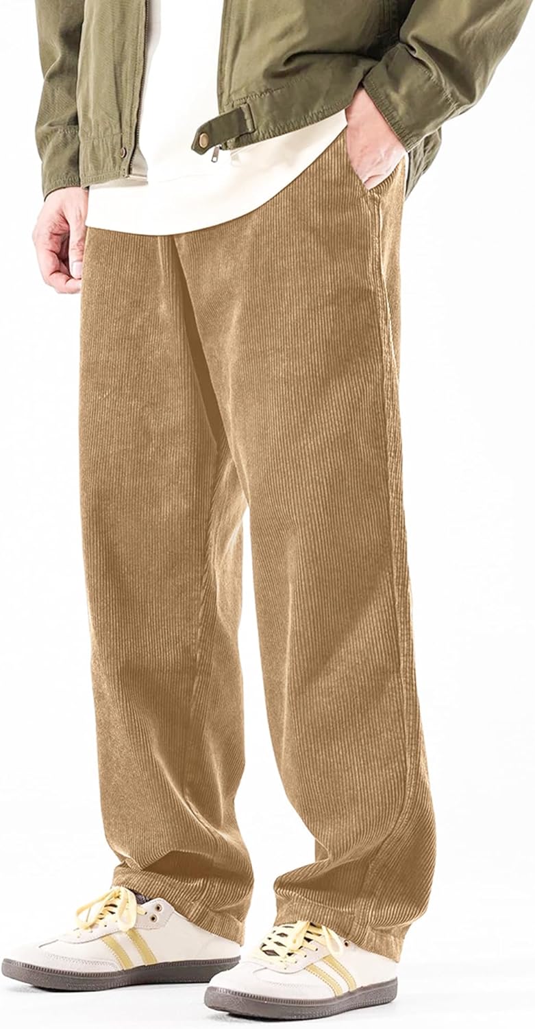 Vintage Loose Fit Wide Leg Corduroy Pants for Men 55ft to 60ft
