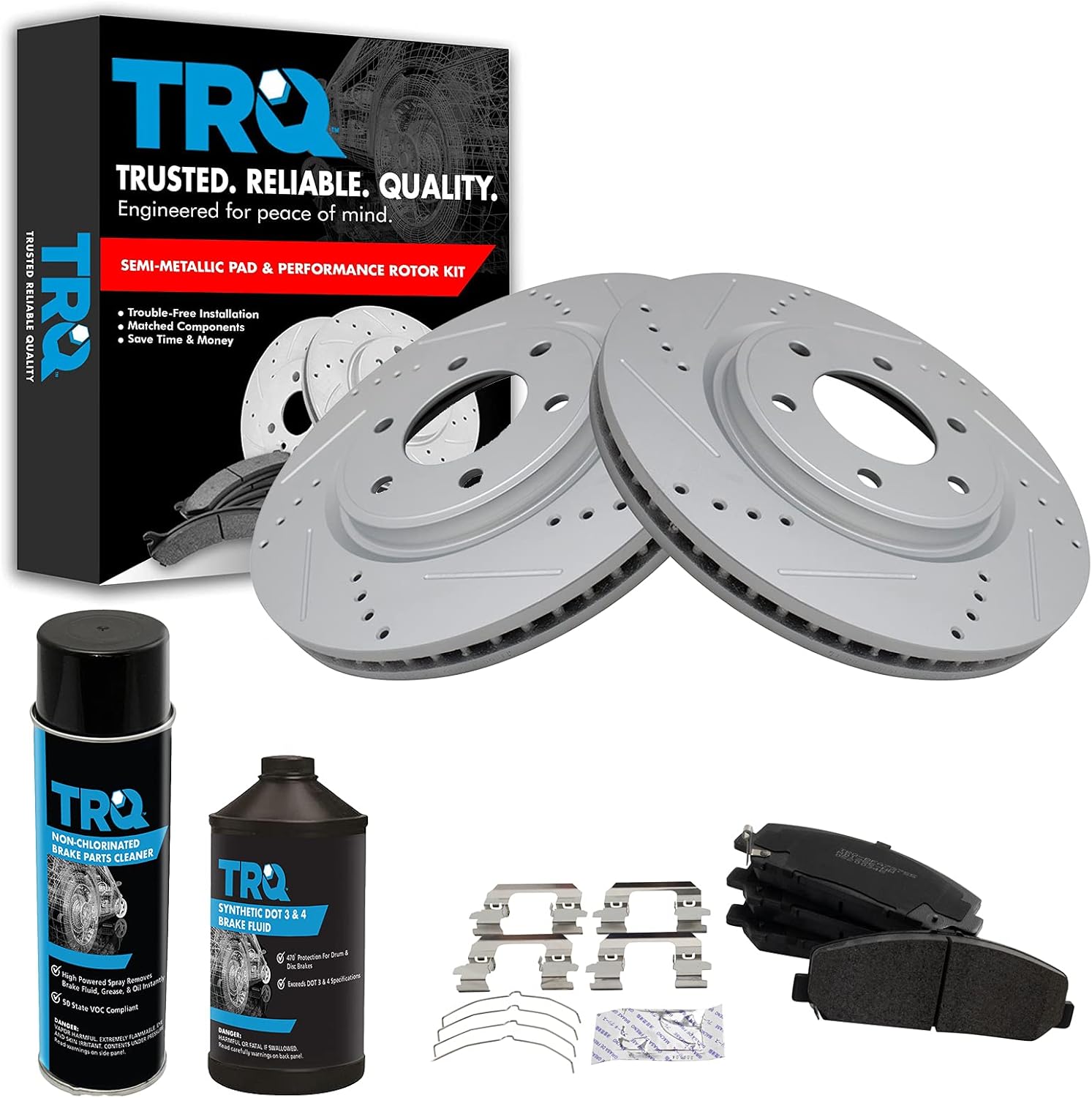 TRQ Front Performance Brake Pad & Rotor Kit for INFINITI QX56