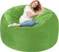 Homguava 4 FT Bean Bag Chair - Memory Foam Large Dutch Velvet Lime