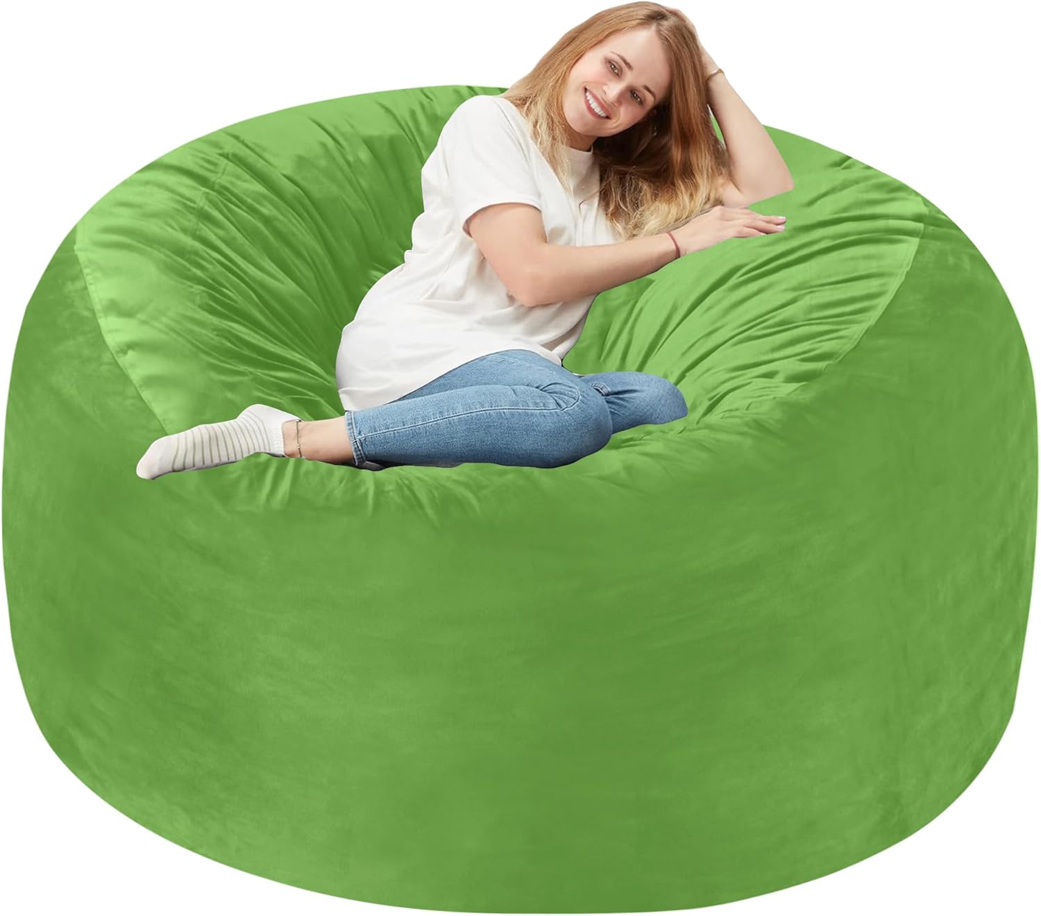 Homguava 4 FT Bean Bag Chair with Memory Foam for Comfort