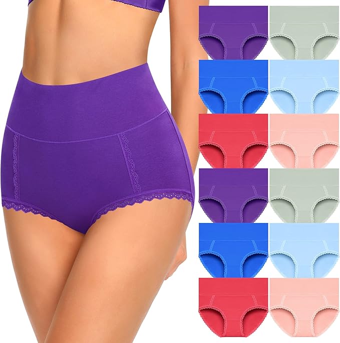 MISSWHO Cotton High Waisted Soft Womens Underwear Breathable Panties