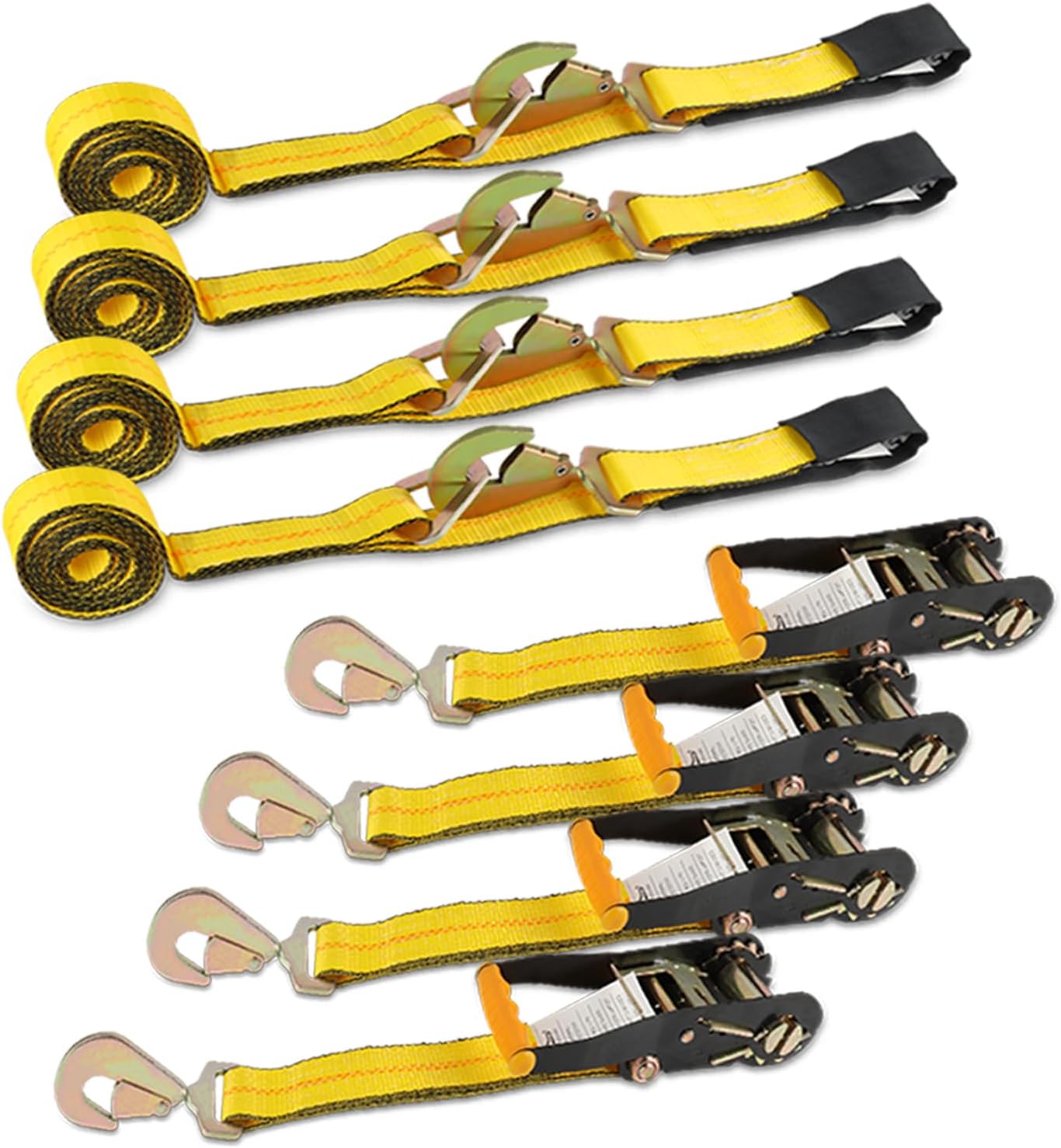 Heavy Duty 4-Pack Axle Tie Down Straps for Trailers - 2in x 114