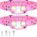 LHKNL Headlamp Flashlight 2-Pack - 1200 Lumen Rechargeable Headlight