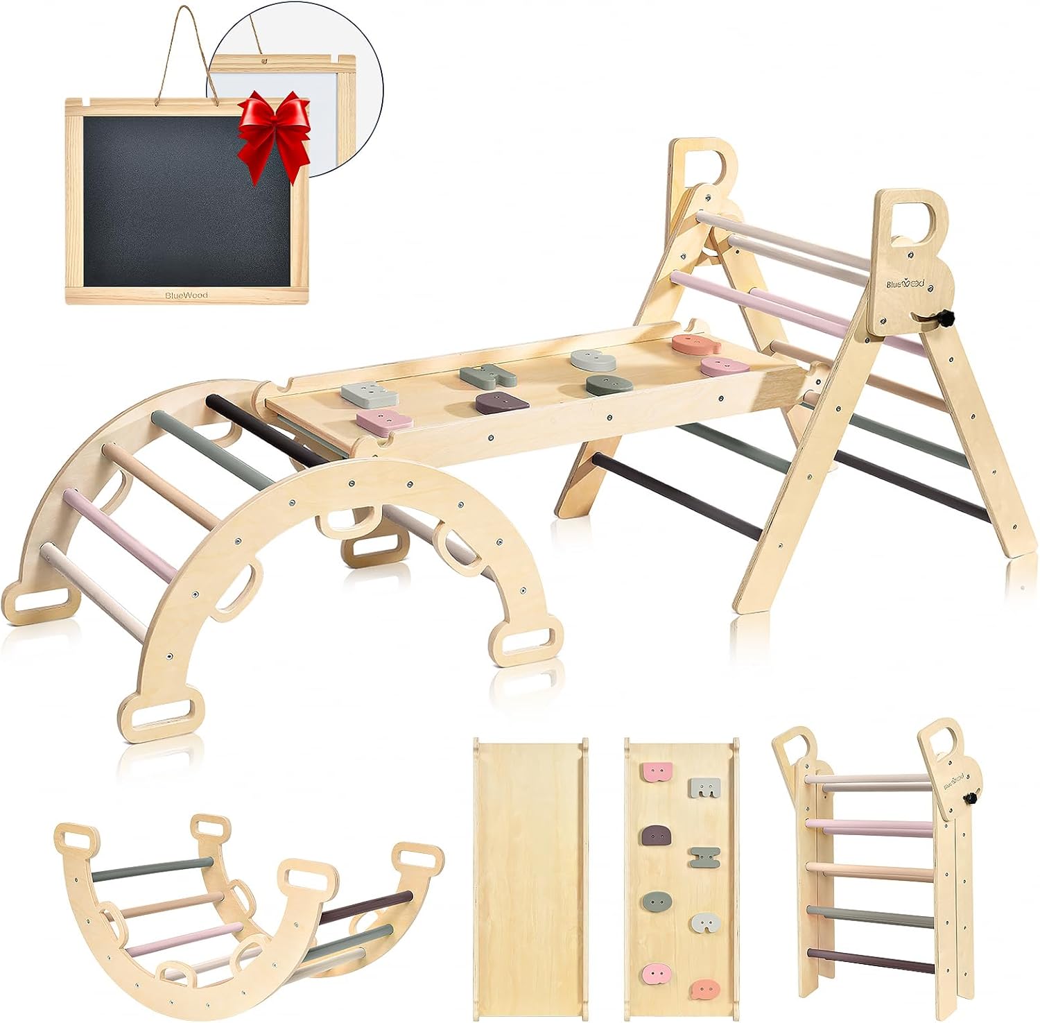 BlueWood Pikler Triangle Set for Indoor Playground Fun