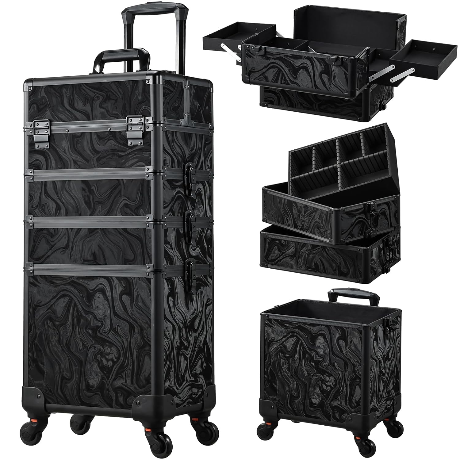 Stagiant Rolling Makeup Case on Wheels for Travel and Storage