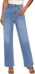 Wide Leg Jeans Woman High Waisted Trendy - Classic Trouser Fit