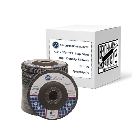 10-Pack 40 Grit Jumbo Zirconia Flap Discs - Ultimate Sanding Power