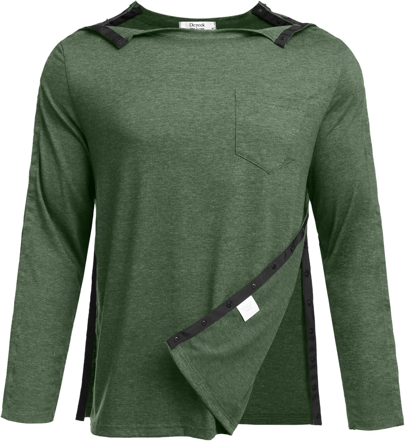 Deyeek Men's Post Shoulder Surgery Recovery Shirt for Comfort