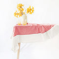 Gingham Checkered Farmhouse Tablecloth 60x102 in - Rustic Picnic Style