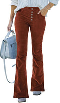 Corduroy High Waist Flare Pants - Trendy Baggy Bell Bottom Trousers in