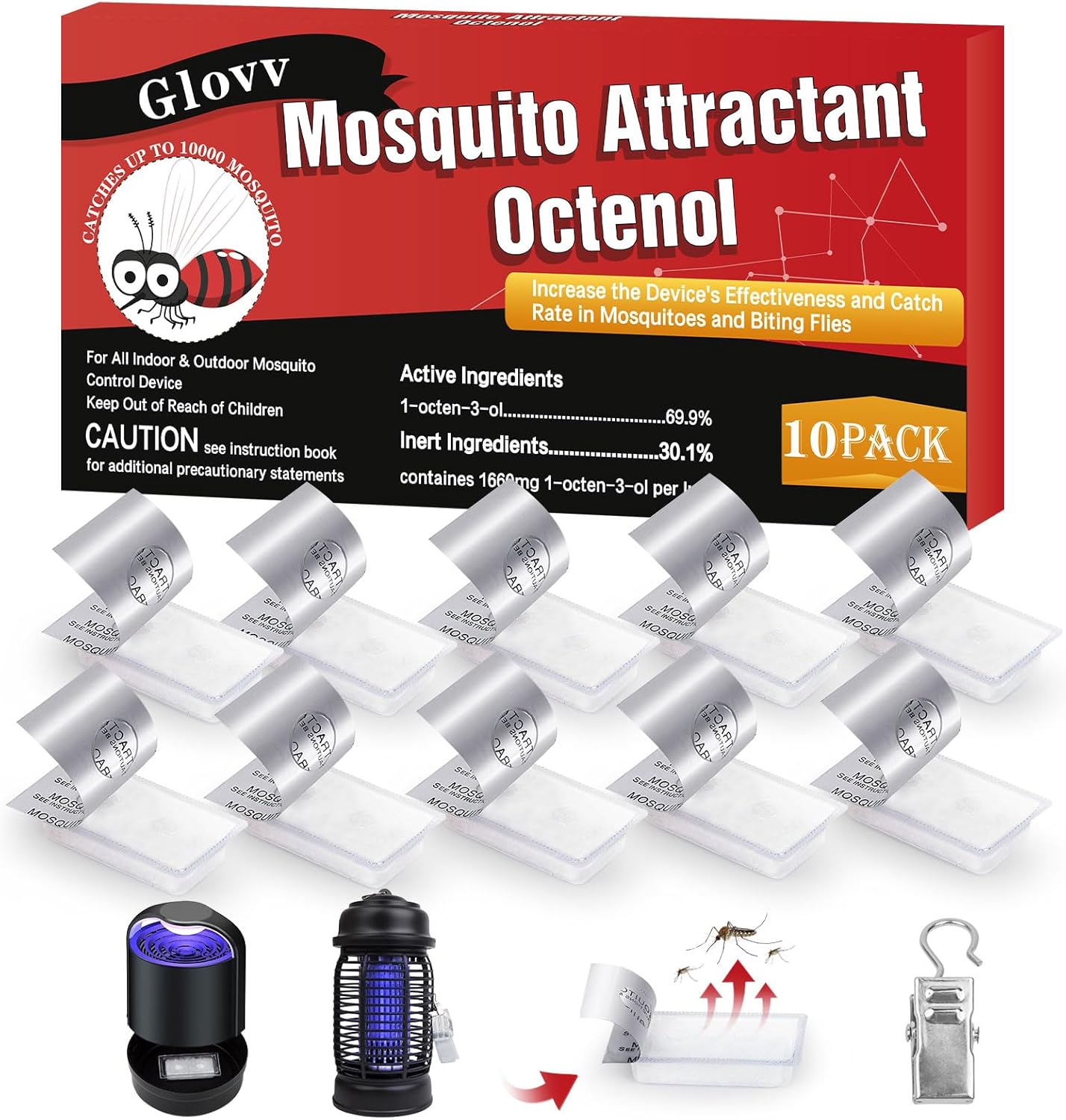 10 Lures Mosquito Attractant Bait Refill for Effective Traps