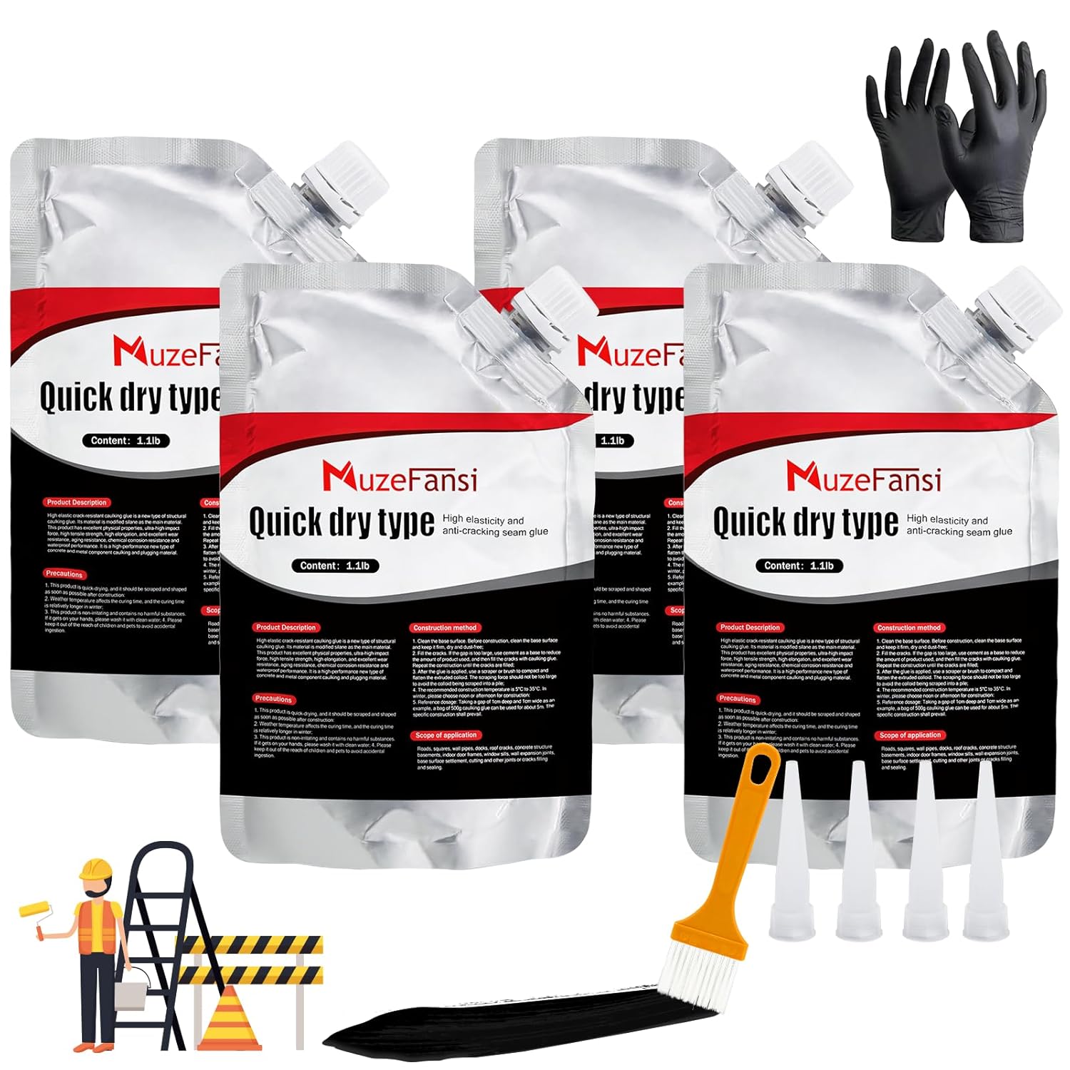 4 Pack Asphalt Crack Filler for Driveways and Patios Repair
