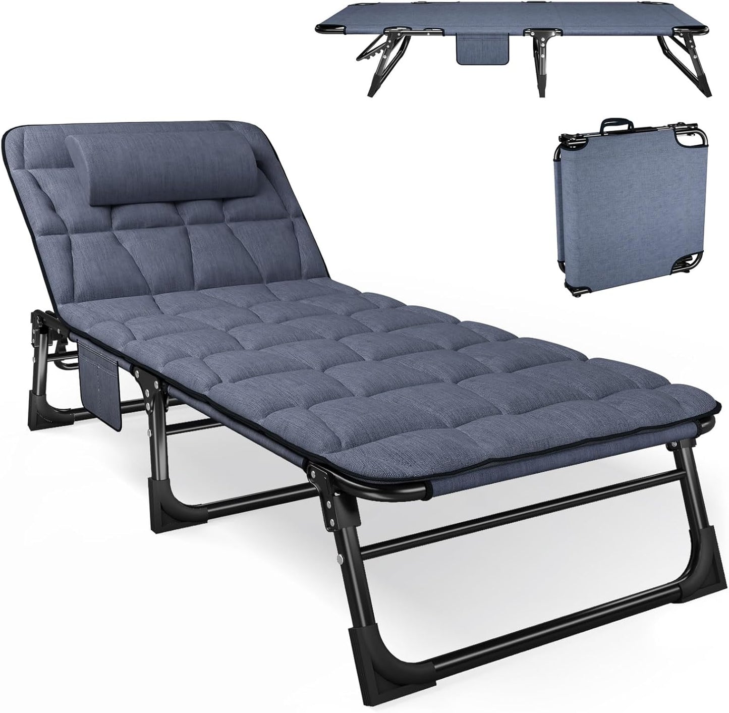 ATORPOK Folding Camping Cot with Padded Mattress for Comfort