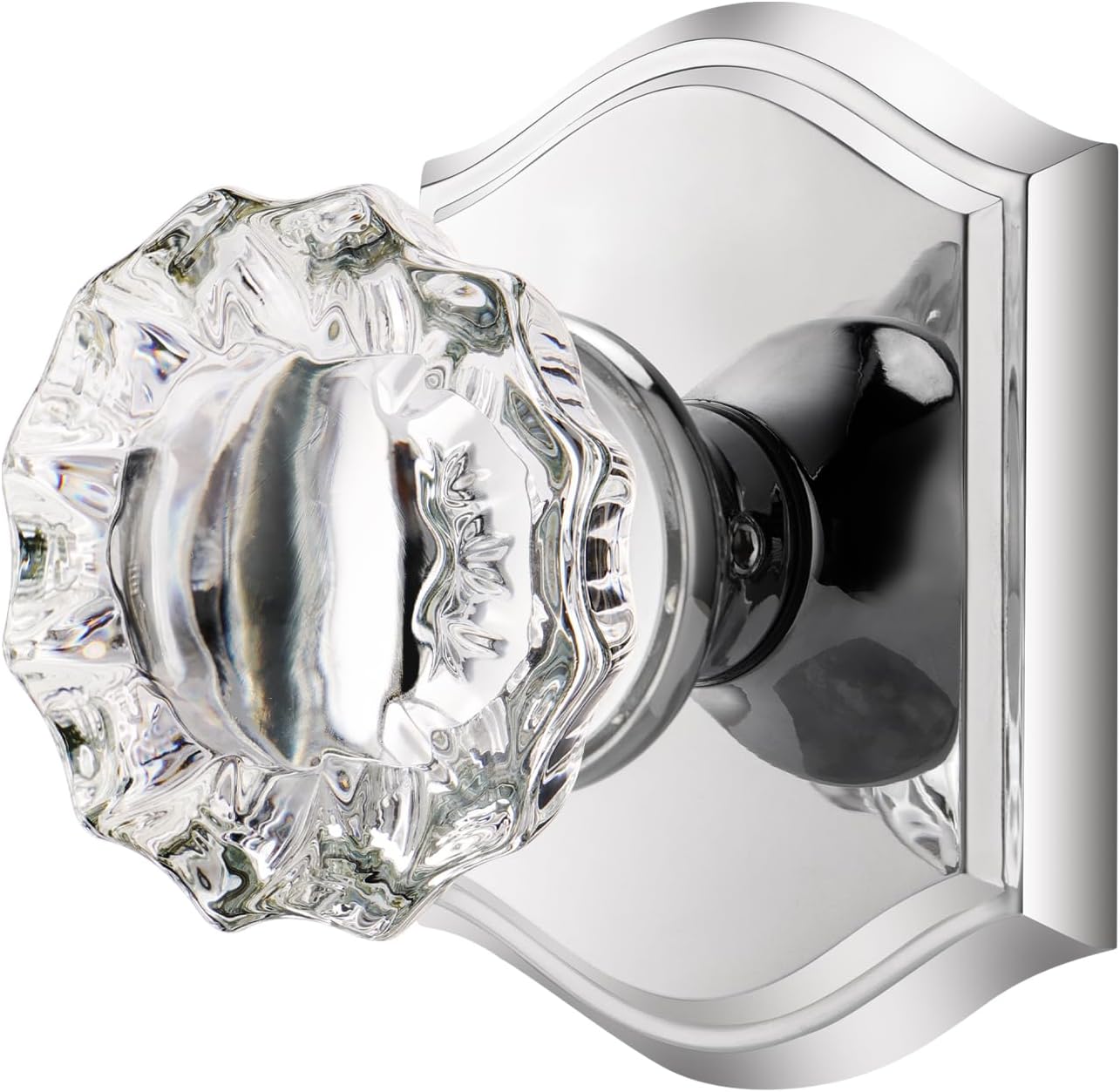 Crystal Door Knobs Interior for Hall Closet - Polished Chrome