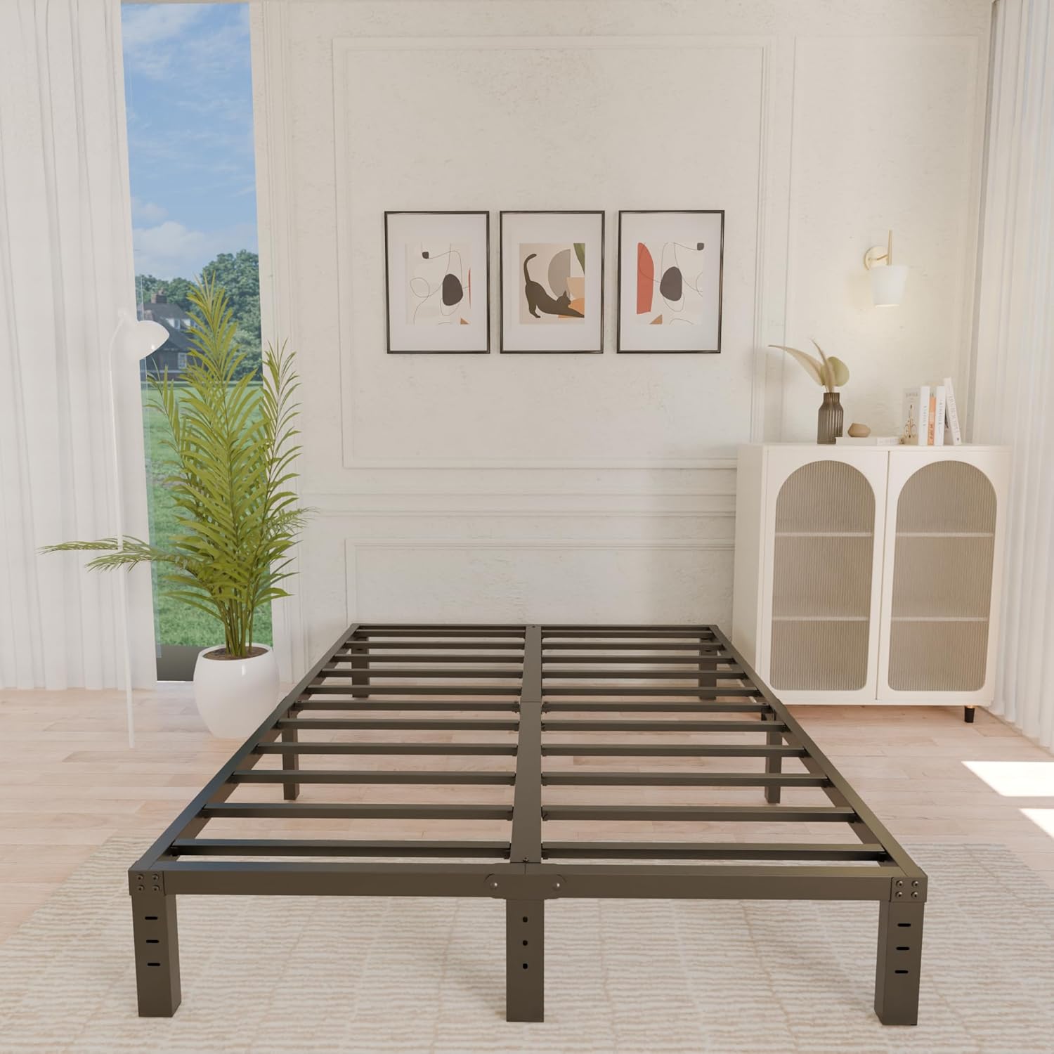 ALDRICH 10 Inch Metal King Size Bed Frame for Ultimate Comfort