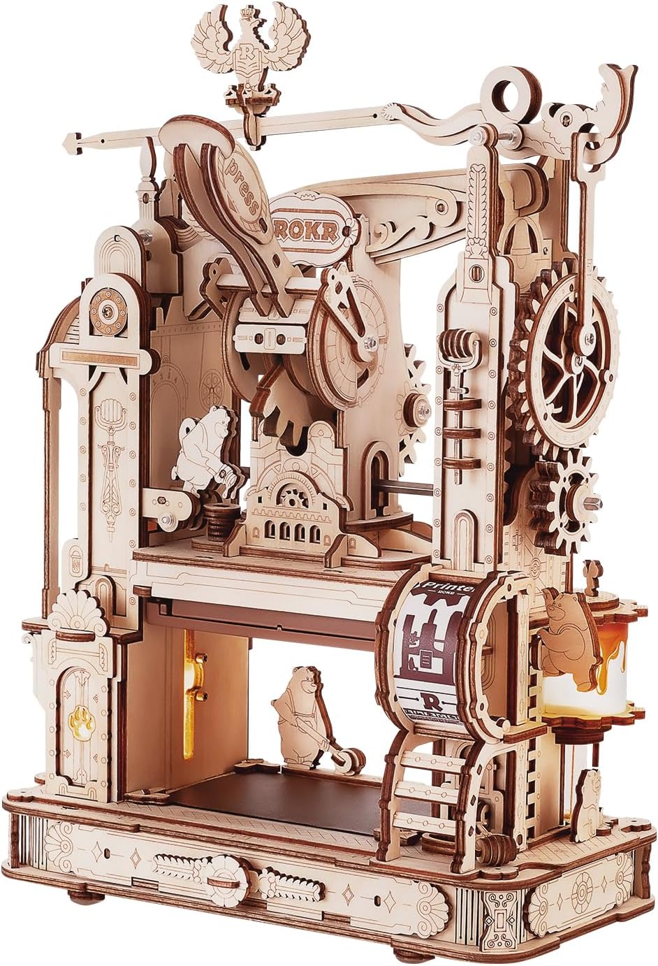 ROKR 3D Puzzle for Adults - Classic Printing Press Model Kit