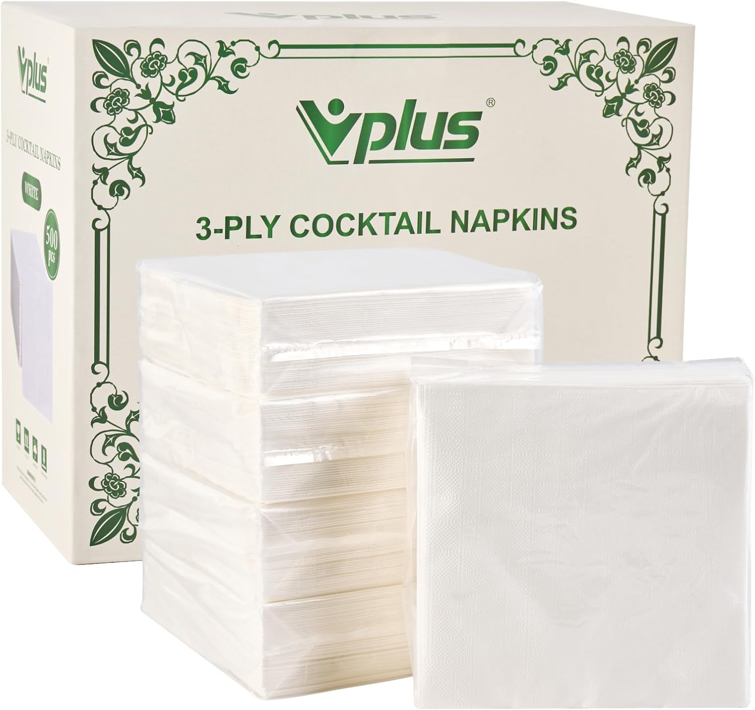 500 Pack Vplus Beverage Napkins - Extra Absorbent!