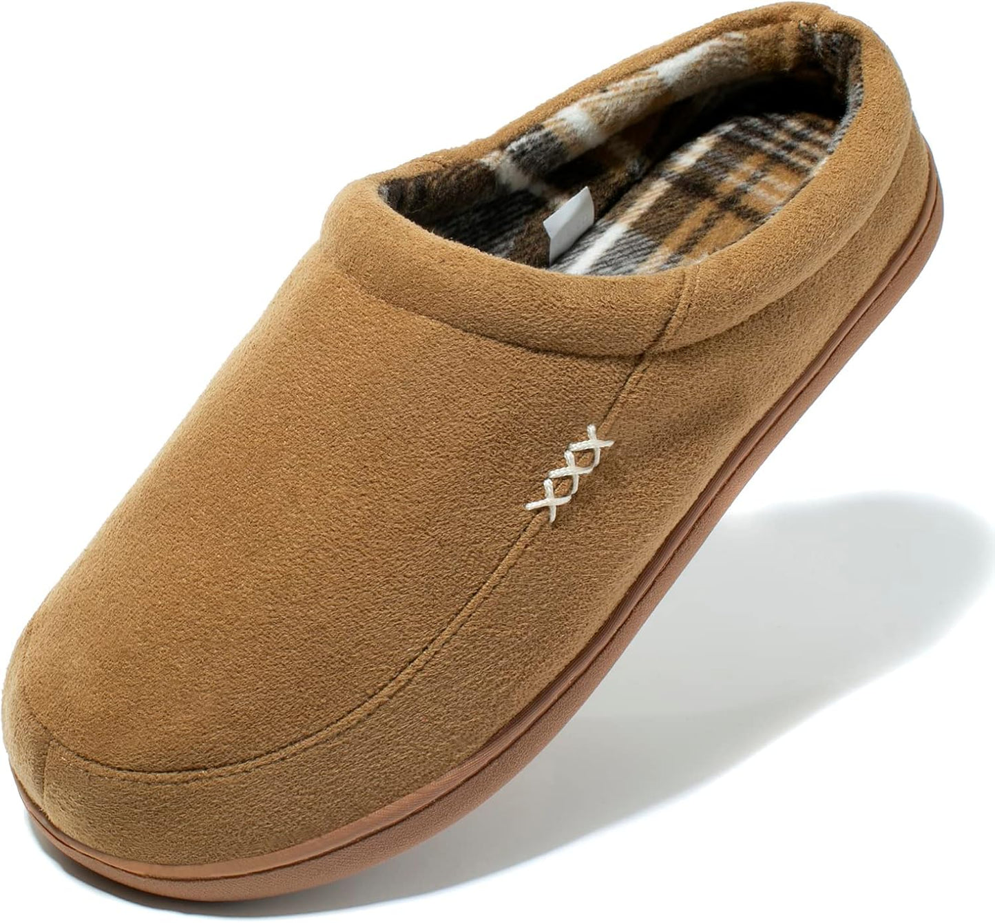 NewDenBer Men's Warm Memory Foam Suede Plush Slippers for Comfort