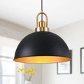 Industrial Black Large Pendant Light 15.74in Matte Finish - Farmhouse
