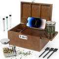 Large Brown Bamboo Box with Combination Lock - Decorative Storage Box