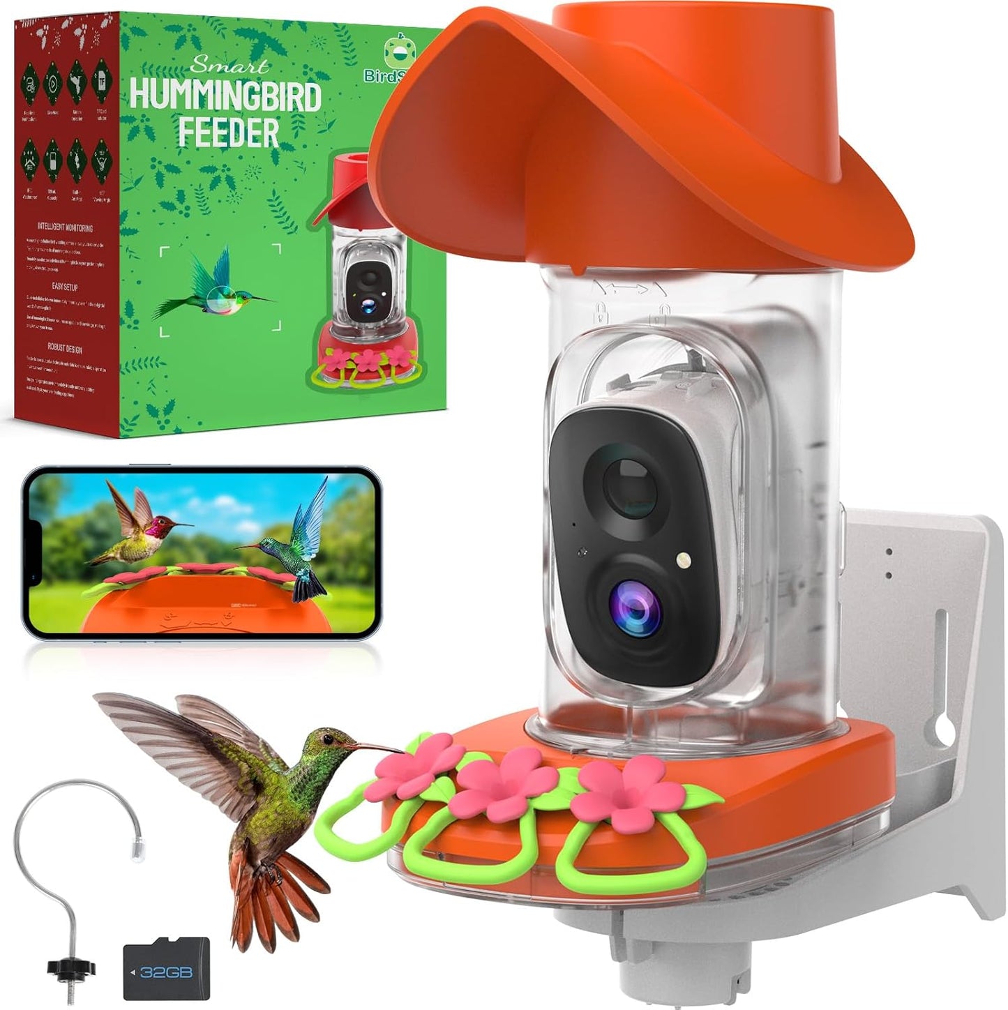 birdsnap Hummingbird Feeder Camera - Live Stream 2K