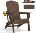 Nevilywood Folding Adirondack Chair with Cup Holder - Weatherproof