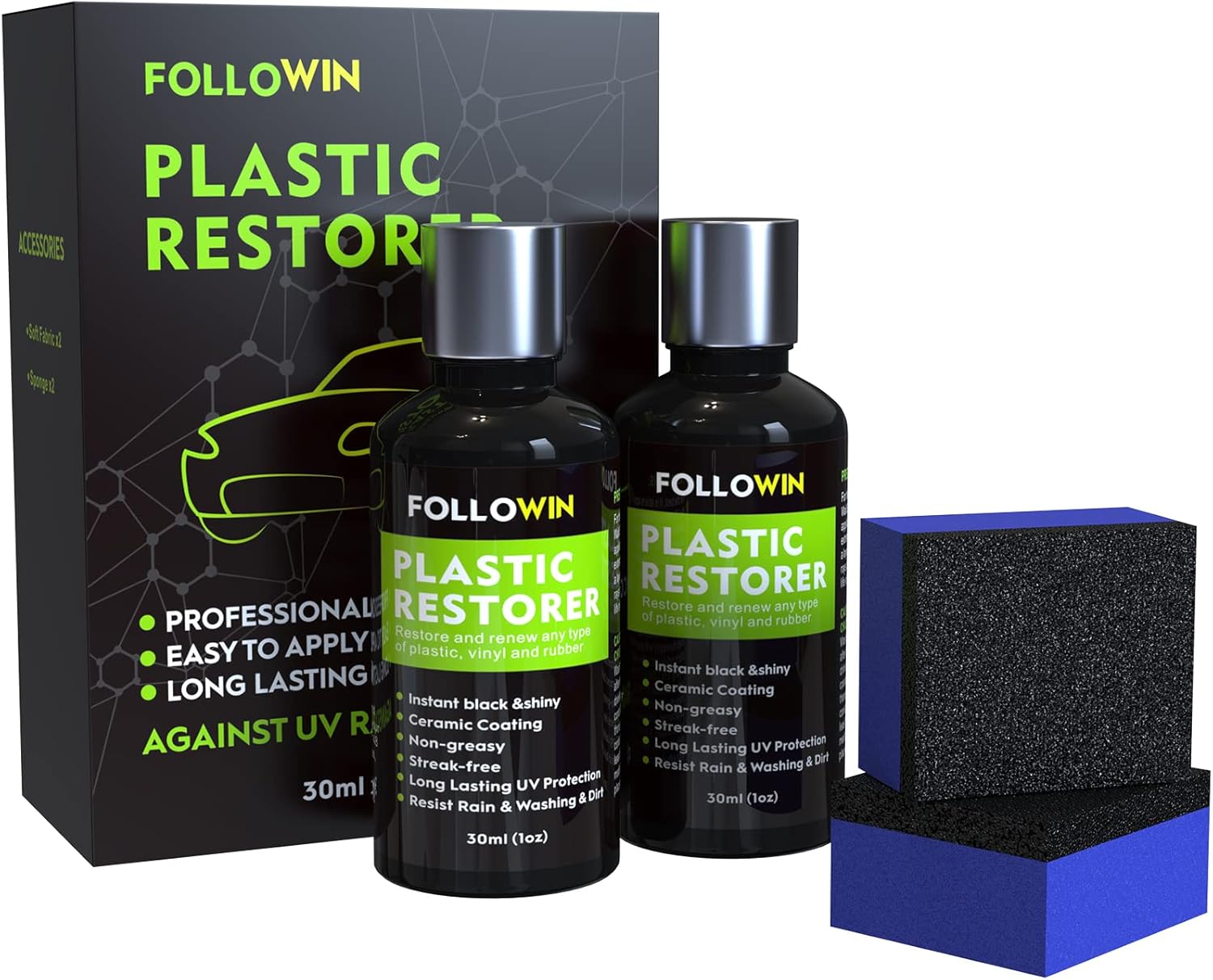 FOLLOWIN Plastic Restorer for Cars - Ceramic Coating Trim Care