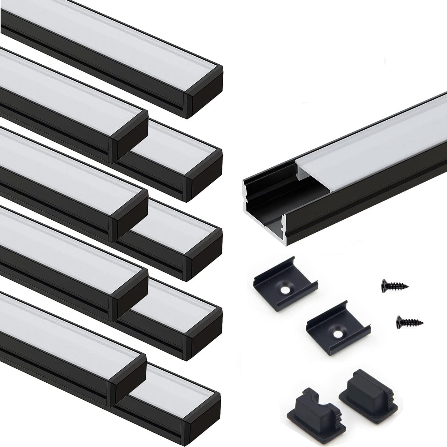 VST 10 Pack LED Aluminum Channel U Shape for Strip Lights
