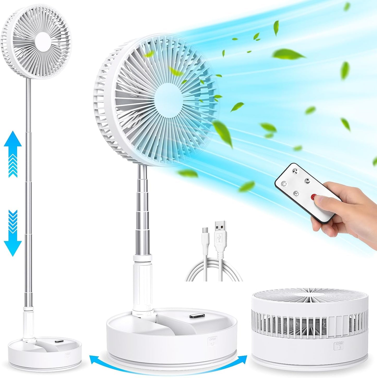 Portable Foldable Rechargeable Oscillating Fan for All Needs