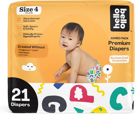 Hello Bello Size 4 Baby Diapers - Extra-Absorbent & Hypoallergenic