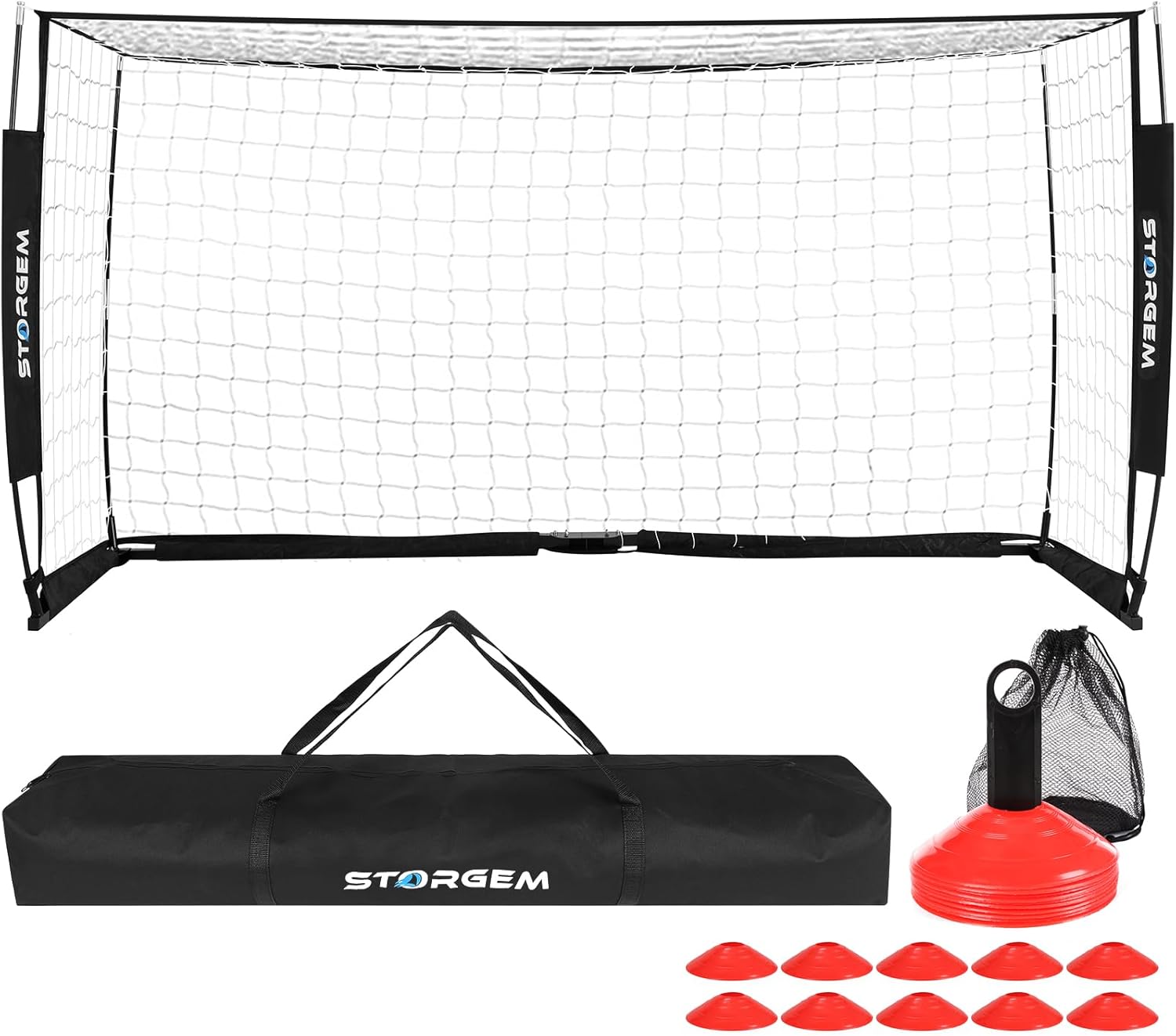 Storgem Soccer Goal for Backyard with Collapsible Metal Base