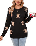 Women's Gingerbread Crew Neck Pullover Sweater - Cozy Holiday Knit